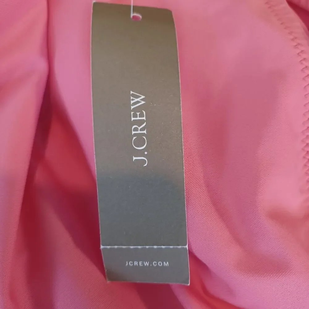 J. Crew Strappy Plunge Cheeky One-Piece Bead Detail Pink M NWT